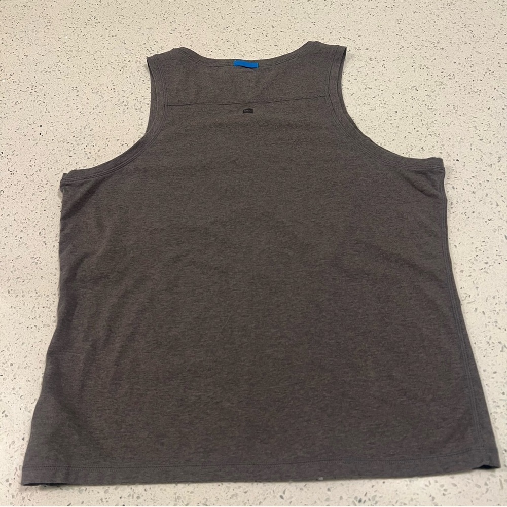 MEC Men's Performance Tank With Front Unique Pocket Gray with Blue Trim Size L - Picture 5 of 6